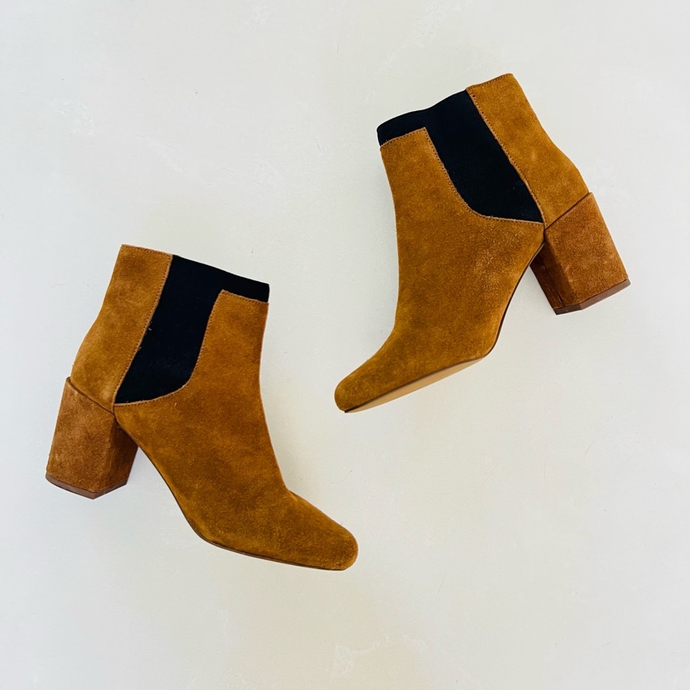 Zara Brown Suede Leather Ankle Boots 7.5